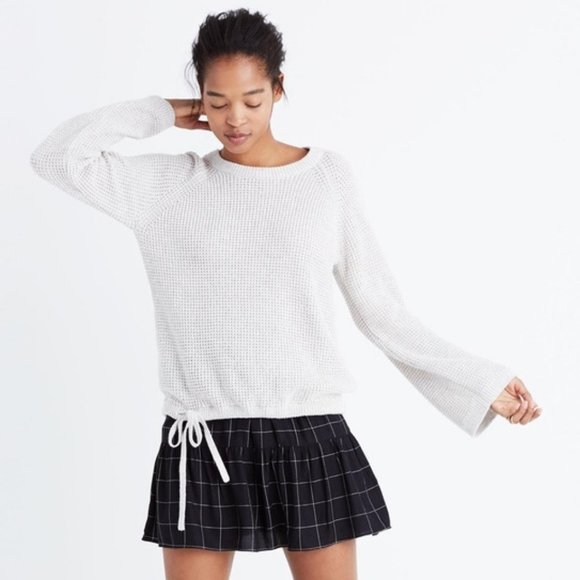 Madewell Wafflestitch Drawstring Sweater - Small